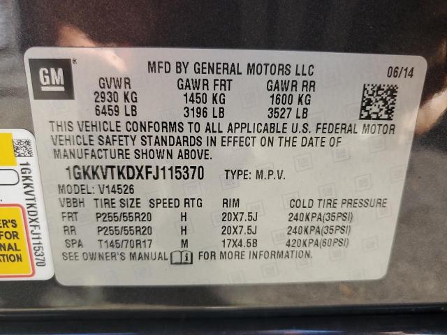 2015 GMC ACADIA DEN 1GKKVTKDXFJ115370