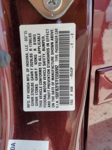 2015 HONDA CIVIC EXL 19XFB2F97FE056992