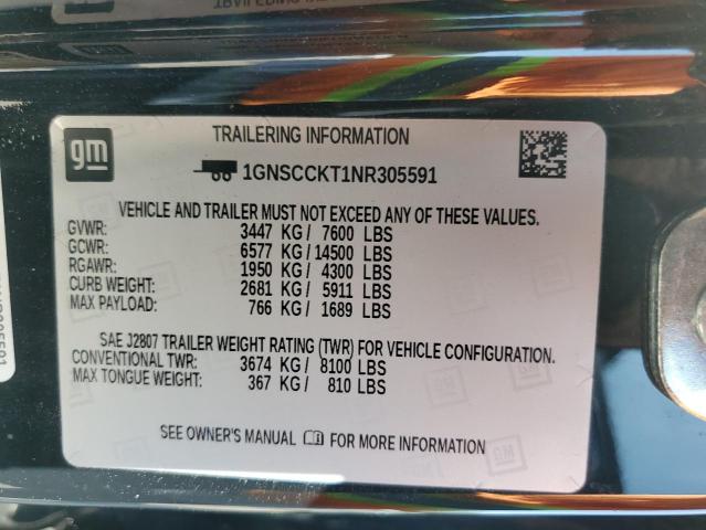 2022 CHEVROLET SUBURBAN C 1GNSCCKT1NR305591