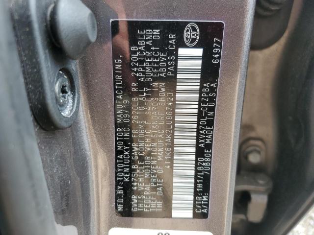 2020 TOYOTA CAMRY XSE 4T1K61AK2LU867423