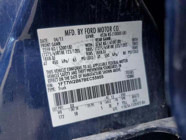 2011 FORD F250 SUPER - 1FT7W2B67BEC55955