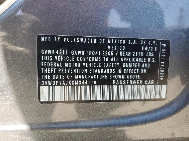 2012 VOLKSWAGEN JETTA SE - 3VWDP7AJXCM344110