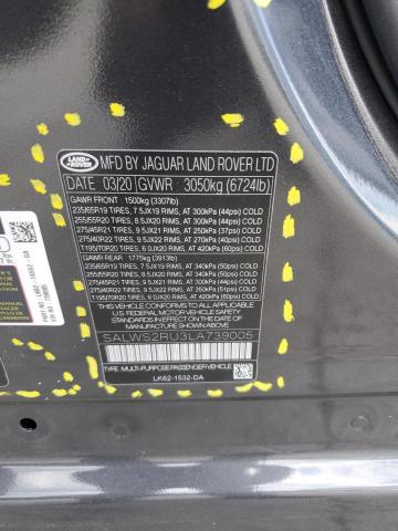 2020 LAND ROVER RANGE ROVE SALWS2RU3LA739005