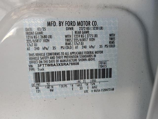 2025 FORD MAVERICK X - 3FTTW8A3XSRA78808