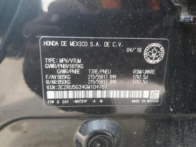 2016 HONDA HR-V LX 3CZRU5G34GM104761