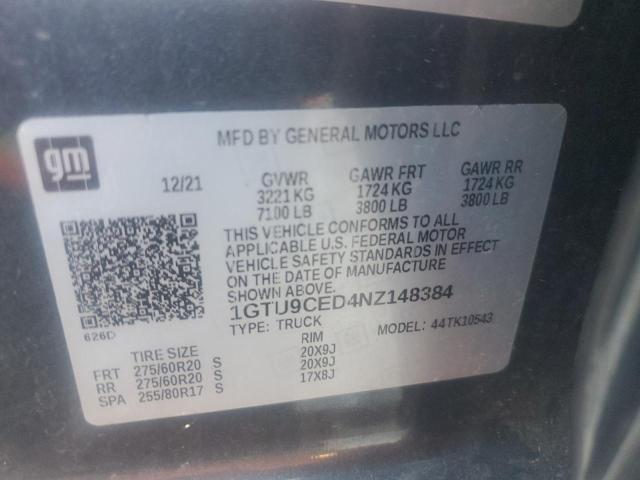2022 GMC SIERRA LIM 1GTU9CED4NZ148384