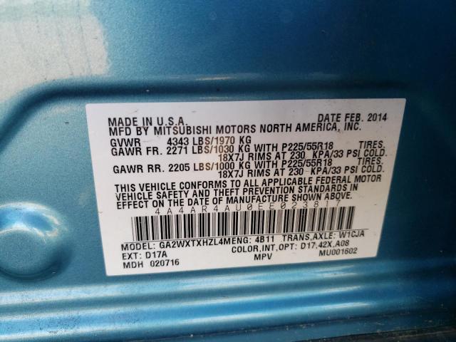 2014 MITSUBISHI OUTLANDER - 4A4AR4AU0EE023817
