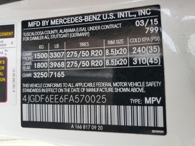 2015 MERCEDES-BENZ GL 450 4MA - 4JGDF6EE6FA570025