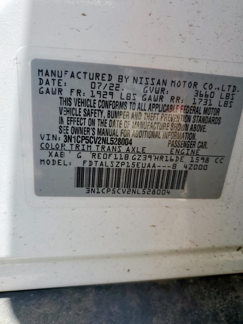 2022 NISSAN KICKS SV 3N1CP5CV2NL528004