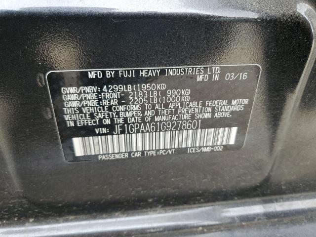 2016 SUBARU IMPREZA JF1GPAA61G9278601