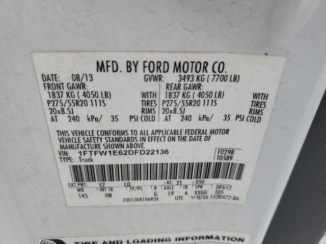 2013 FORD F150 SUPER - 1FTFW1E62DFD22136