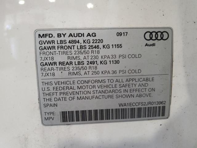 2018 AUDI Q3 PREMIUM WA1ECCFS2JR013962