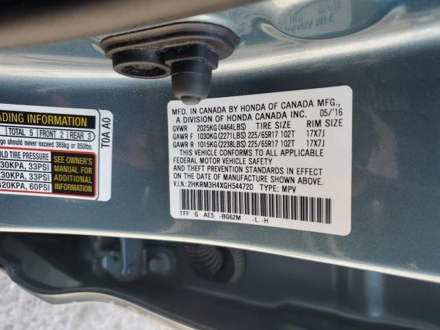 2016 HONDA CR-V SE 2HKRM3H4XGH544720