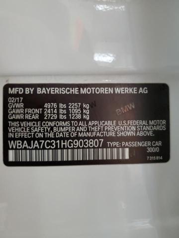 2017 BMW 530 XI WBAJA7C31HG903807