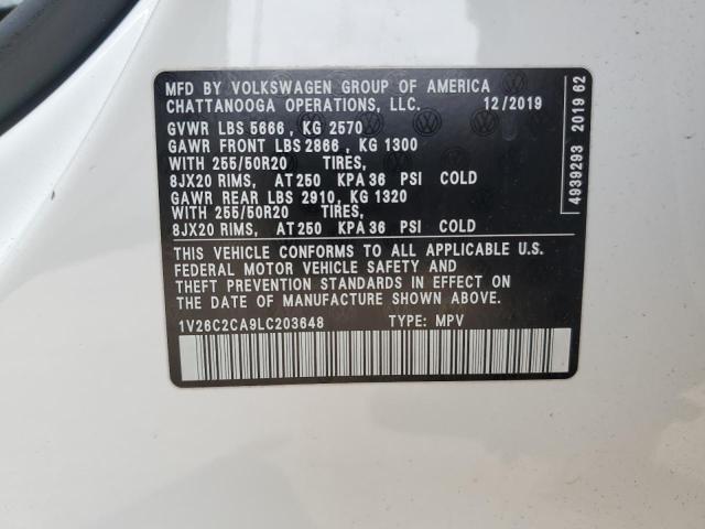 2020 VOLKSWAGEN ATLAS CROS - 1V26C2CA9LC203648