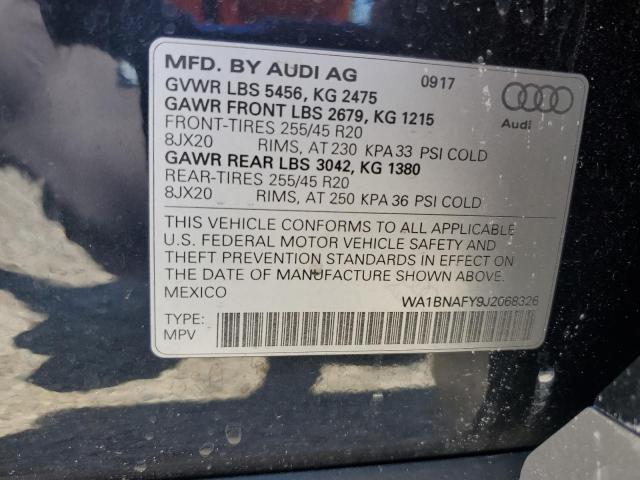 2018 AUDI Q5 PREMIUM WA1BNAFY9J2068326