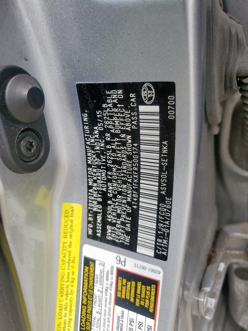 2015 TOYOTA CAMRY LE - 4T4BF1FKXFR500174