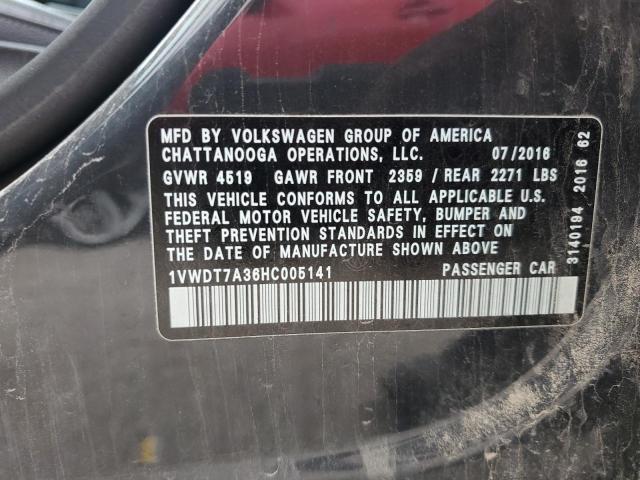2017 VOLKSWAGEN PASSAT R-LINE 1VWDT7A36HC005141
