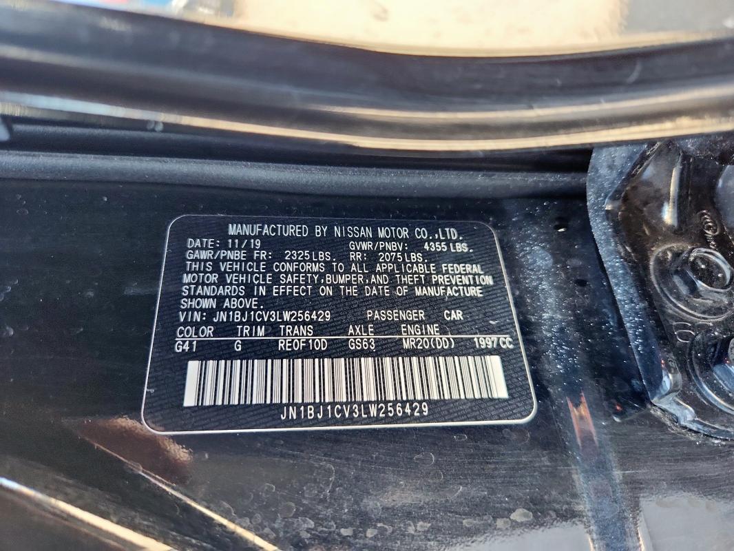 2020 NISSAN ROGUE SPOR JN1BJ1CV3LW256429
