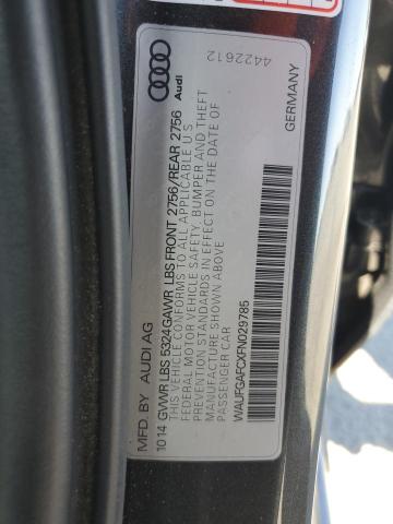 2015 AUDI A6 PREMIUM WAUFGAFCXFN029785