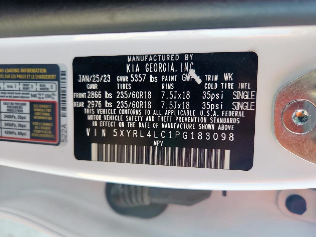 2023 KIA SORENTO S 5XYRL4LC1PG183098
