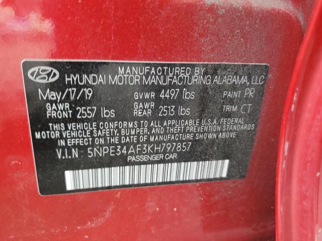 2019 HYUNDAI SONATA LIM 5NPE34AF3KH797857