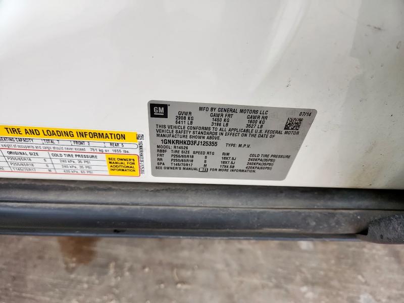 2015 CHEVROLET TRAVERSE L - 1GNKRHKD3FJ125355