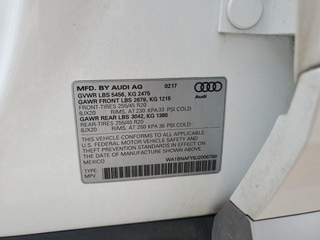 2018 AUDI Q5 PREMIUM - WA1BNAFY8J2006769