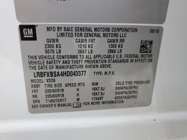 2017 BUICK ENVISION E LRBFXBSA4HD043377