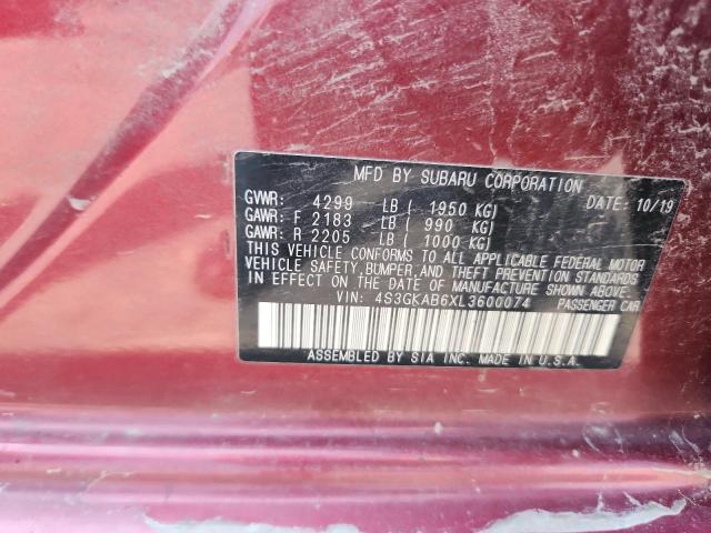 2020 SUBARU IMPREZA - 4S3GKAB6XL3600074