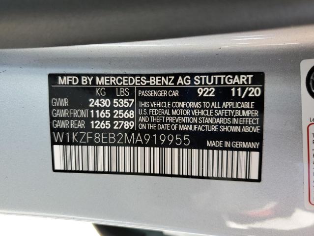 2021 MERCEDES-BENZ E 350 4MAT W1KZF8EB2MA919955
