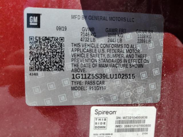 2020 CHEVROLET IMPALA LT 1G11Z5S39LU102515