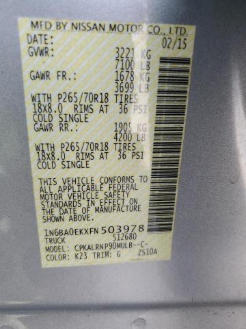 2015 NISSAN TITAN S 1N6BA0EKXFN503978