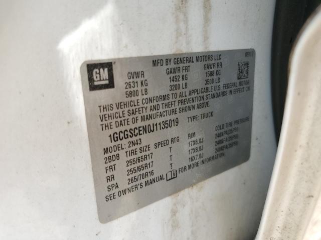 2018 CHEVROLET COLORADO L 1GCGSCEN0J1135019