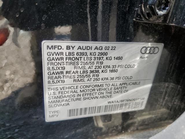 2022 AUDI Q7 PREMIUM WA1AJBF79ND012109
