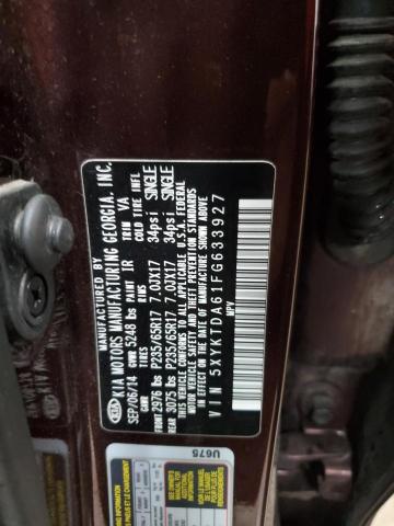 2015 KIA SORENTO LX 5XYKTDA61FG633927
