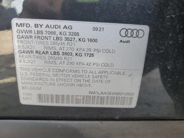2022 AUDI E-TRON PRE WA1LAAGE5NB010563