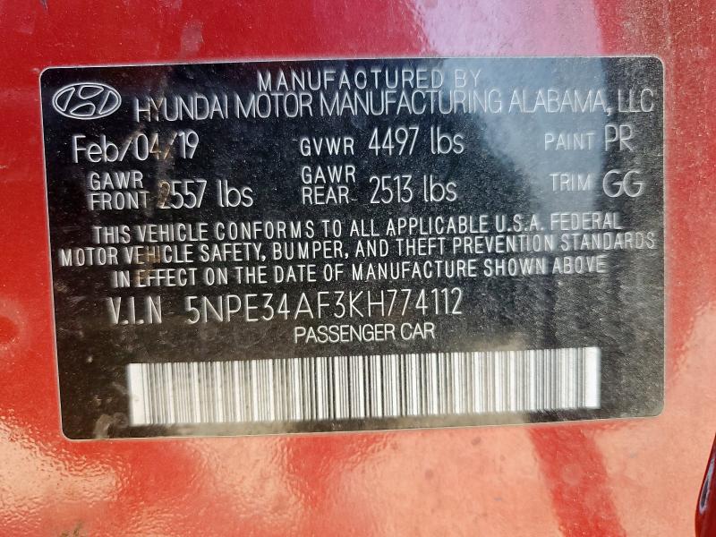 2019 HYUNDAI SONATA LIMITED 5NPE34AF3KH774112