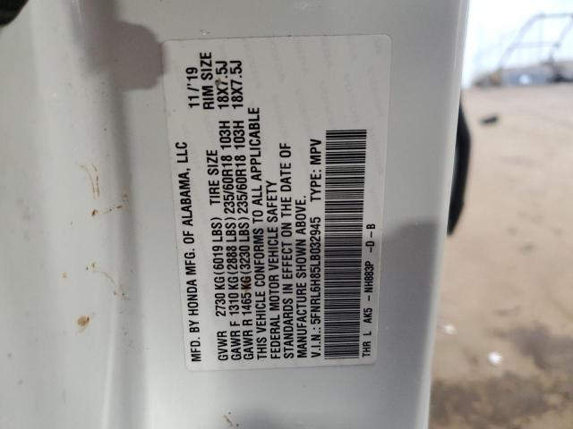 2020 HONDA ODYSSEY TO 5FNRL6H85LB032945