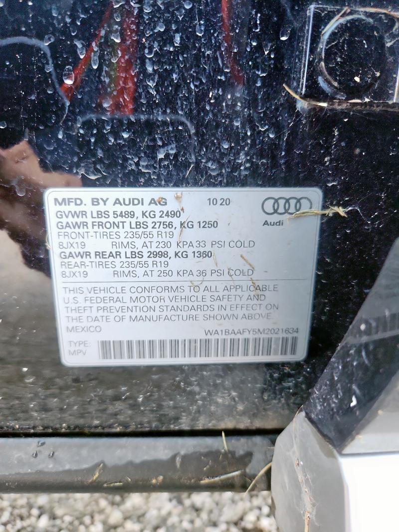 2021 AUDI Q5 PREMIUM WA1BAAFY5M2021634