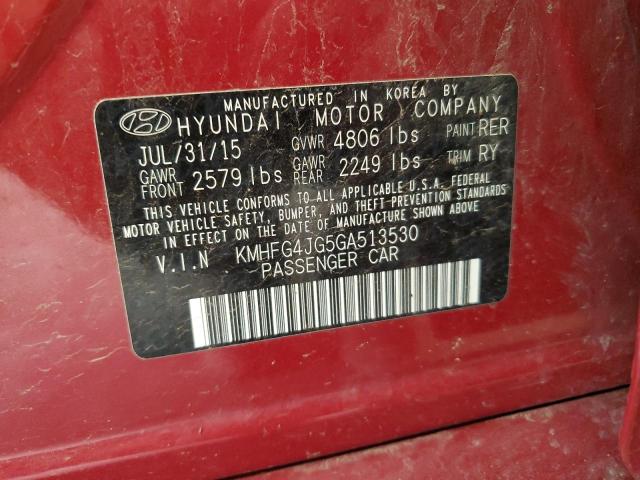2016 HYUNDAI AZERA KMHFG4JG5GA513530