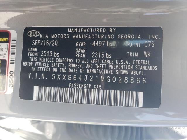 2021 KIA K5 GT LINE 5XXG64J21MG028866