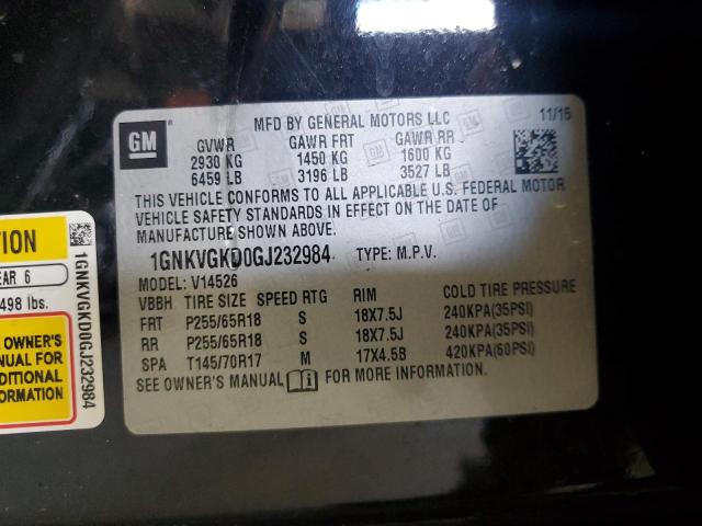 2016 CHEVROLET TRAVERSE L - 1GNKVGKD0GJ232984