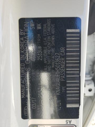 2017 KIA OPTIMA HYB KNAGU4LE1H5013627