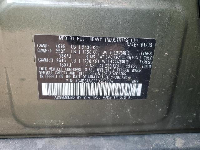 2015 SUBARU OUTBACK 2. 4S4BSANC6F3287276