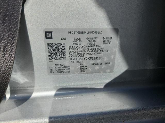 2019 GMC SIERRA K25 1GT12SEY0KF195185