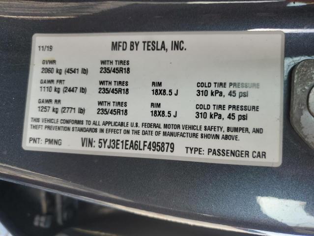 2020 TESLA MODEL 3 5YJ3E1EA6LF495879