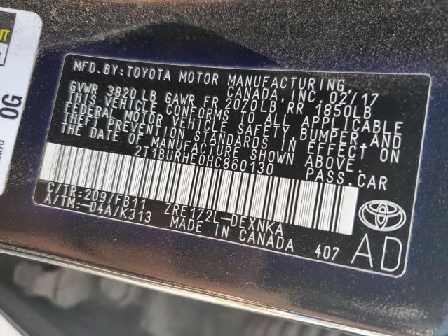 2017 TOYOTA COROLLA L - 2T1BURHE0HC860130