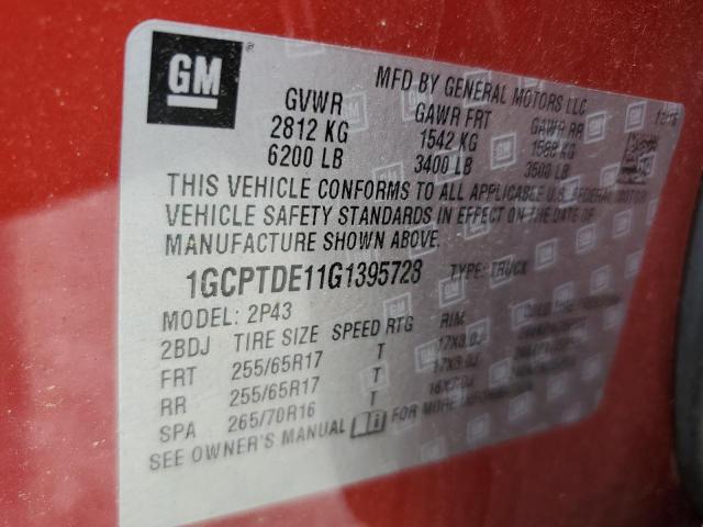 2016 CHEVROLET COLORADO Z 1GCPTDE11G1395728