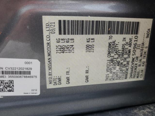 2021 NISSAN MAXIMA SV 1N4AA6CV9MC509610